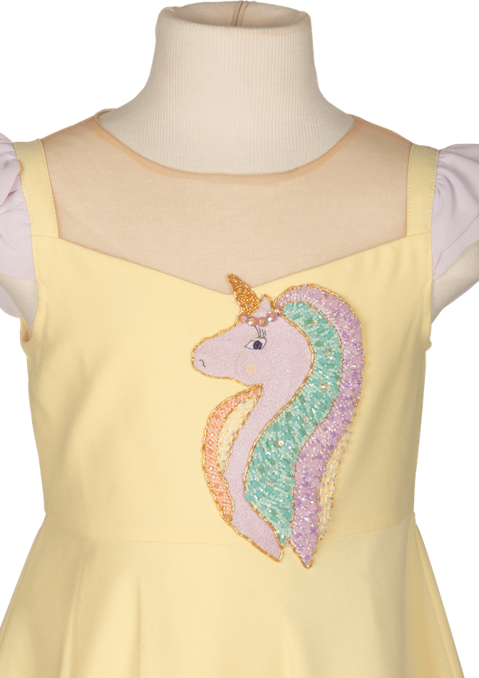 Picture of 3D UNICORN EMBROIDERED DRESS 