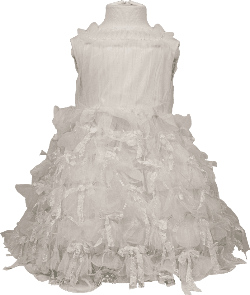 Picture of BOW DETAILED WHITE FLOWER GIRL DRESS 