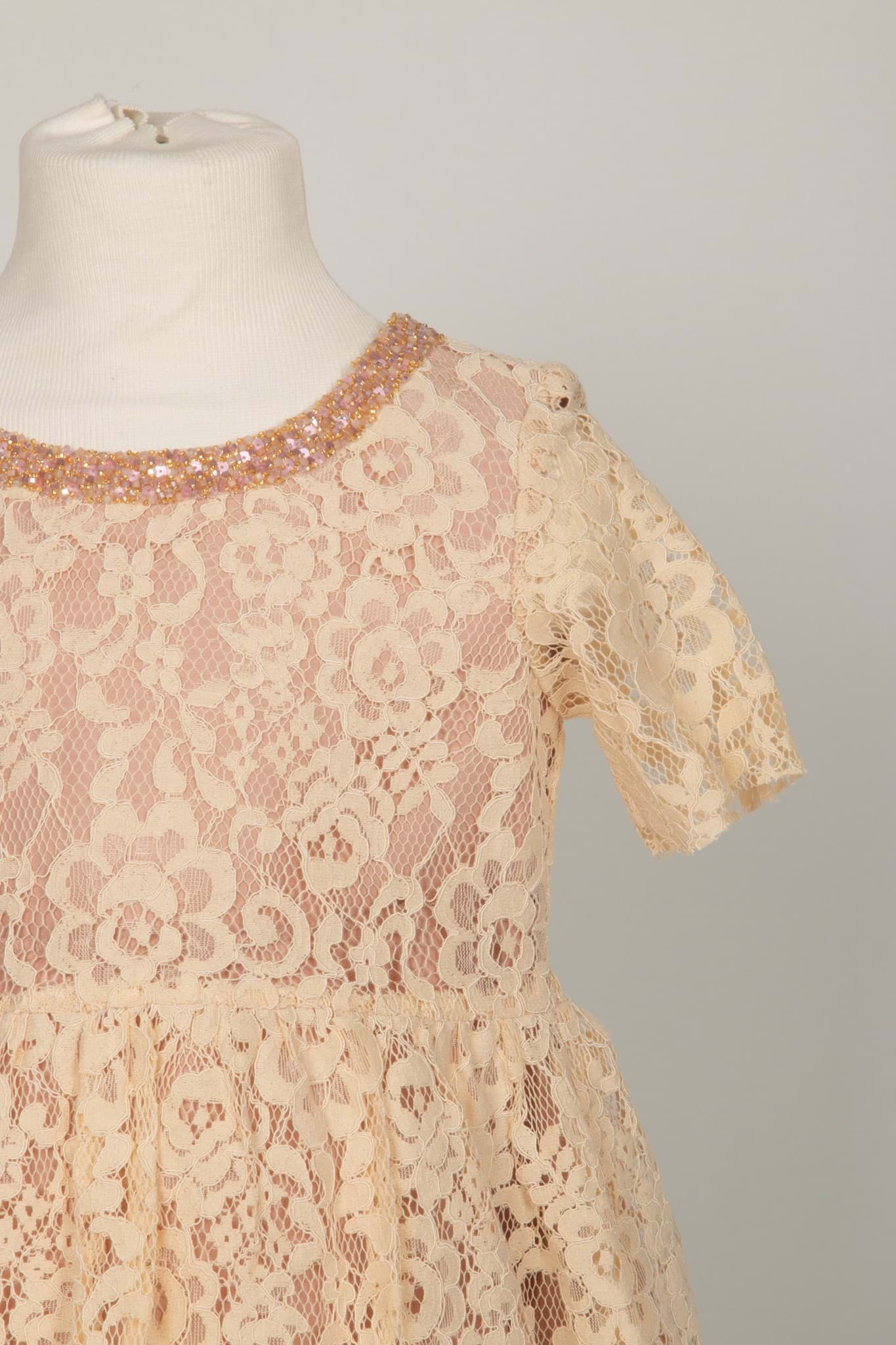 Picture of COLLAR EMBROIDERED LACE DRESS