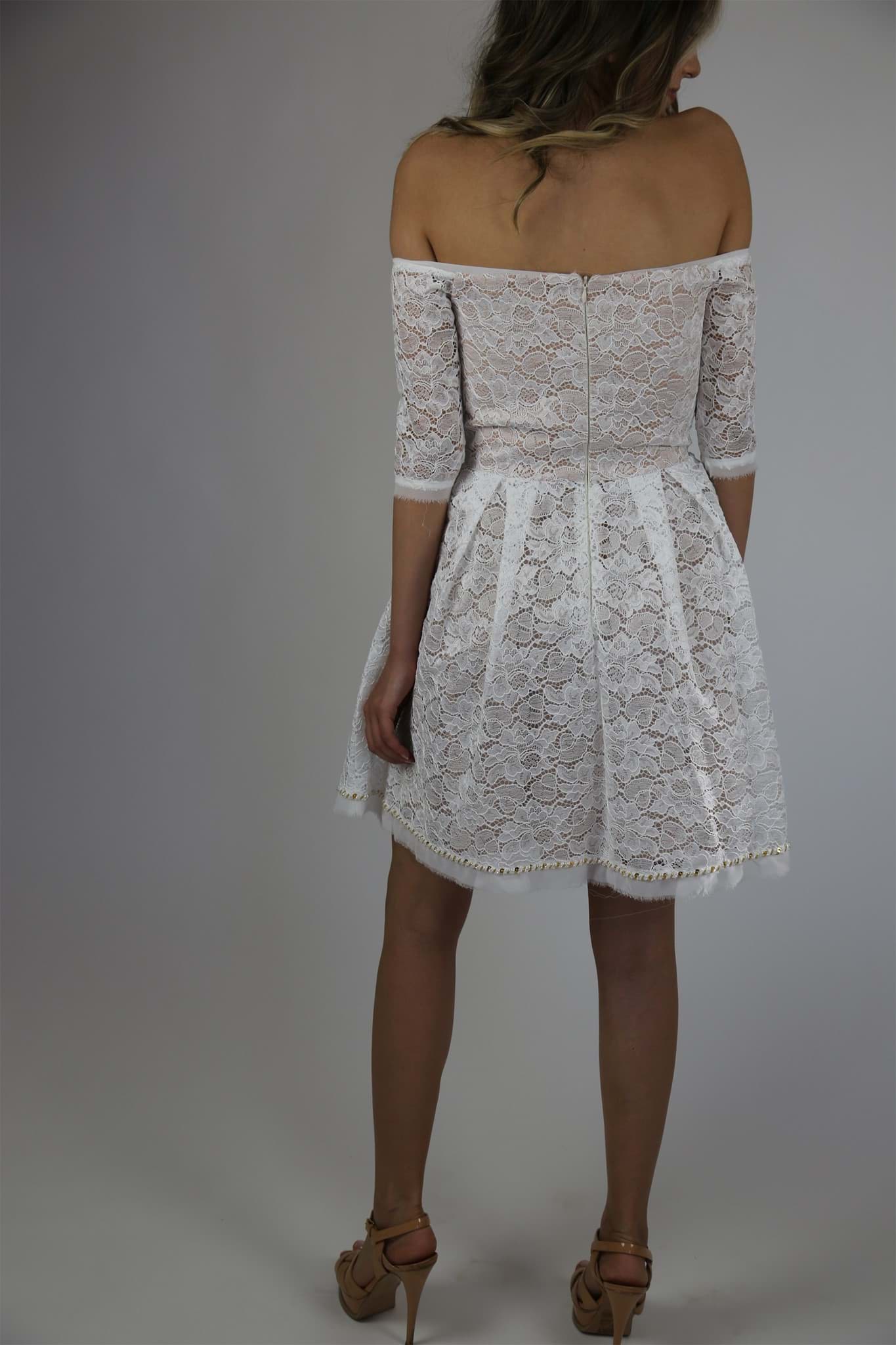 Picture of LACE DRESS WITH HANDMADE EMBROIDERY